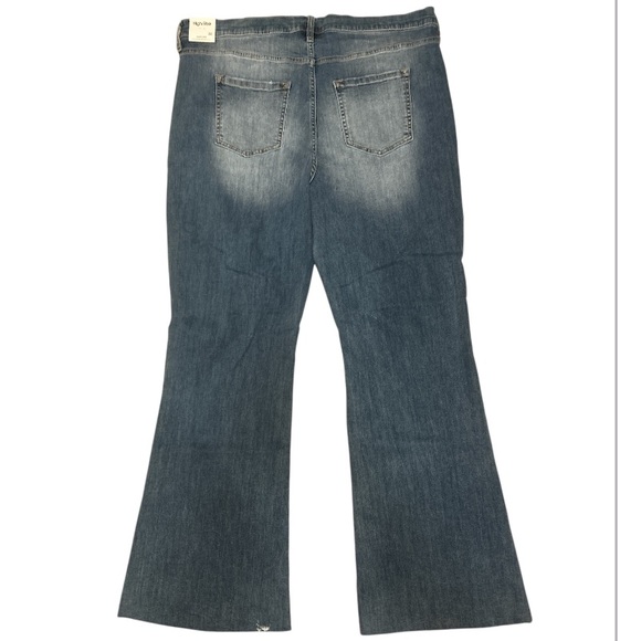Sneak Peek Blue Flare Jeans with Distressed‎ Details - Picture 2 of 5